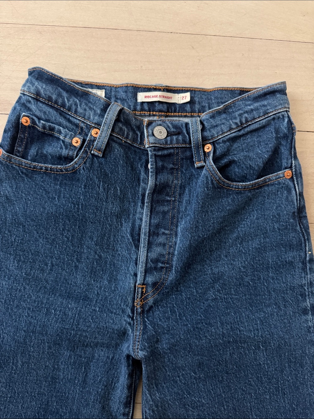 High-Rise Straight Leg Women’s Jeans - Dark Blue